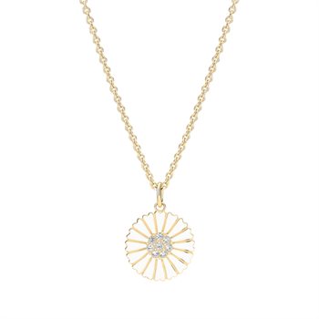 Marguerit Collier 18 mm zirkonia forgyldt sølv