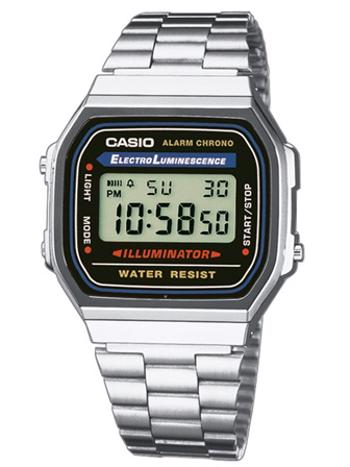 Casio A168WA-1YES herreur i rustfrit stål