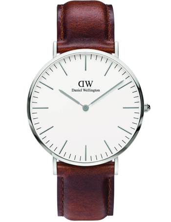 Daniel Wellington Classic St. Mawes herreur med brun kalvelæderrem