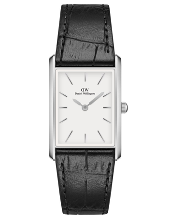 Daniel Wellington Bound Black Crocodile Silver ur med hvid urskive