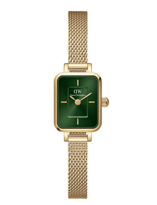 Daniel Wellington Quadro Mini Evergold Emerald dameur med smaragdgrøn urskive