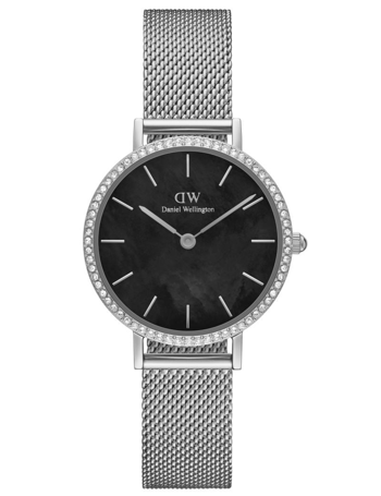 Daniel Wellington Petite Lumine Bezel Sterling Black MOP dameur med sort perlemor urskive