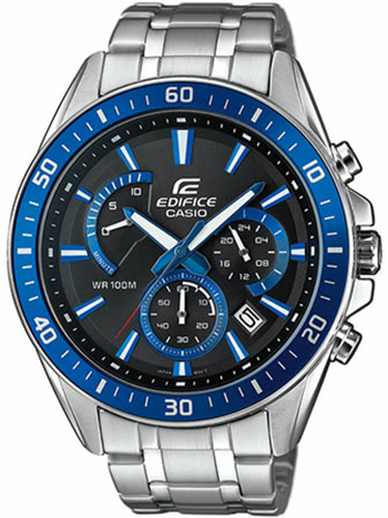 Casio Edifice EFR-552D-1A2VUEF herreur i rustfrit stål med lænke