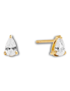 Mockberg Belle Gold Sm. Studs White Ørering - Mockberg hos Houmann.dk