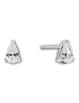 Mockberg Belle Silver Sm. Studs White Ørering - Mockberg hos Houmann.dk