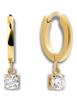 Mockberg Jolie Gold Hoops White Ørering - Mockberg hos Houmann.dk