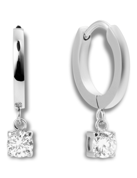 Mockberg Jolie Silver Hoop White Ørering - Mockberg hos Houmann.dk