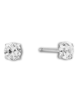 Mockberg Jolie Silver Med. Stud White Ørering - Mockberg hos Houmann.dk