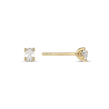 The One Oval ørestikkere, med i alt 0,26 ct Diamant i 14 kt guld