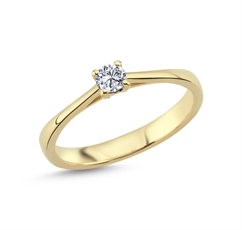 The One fingerring, med i alt 0,18 ct Diamant i 14 kt guld