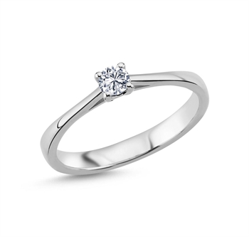 The One fingerring, med i alt 0,18 ct Diamant i 14 kt hvidguld