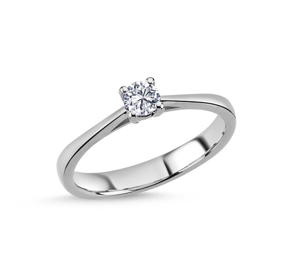 The One fingerring, med i alt 0,23 ct Diamant i 14 kt hvidguld