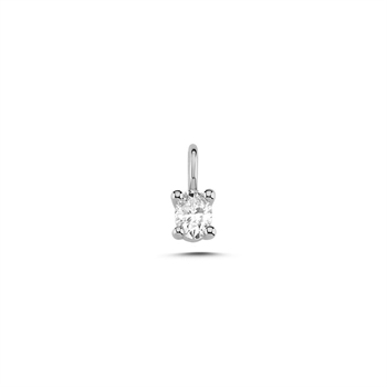The One Oval vedhæng, med i alt 0,13 ct Diamant i 14 kt hvidguld
