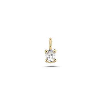 The One Oval vedhæng, med i alt 0,13 ct Diamant i 14 kt guld