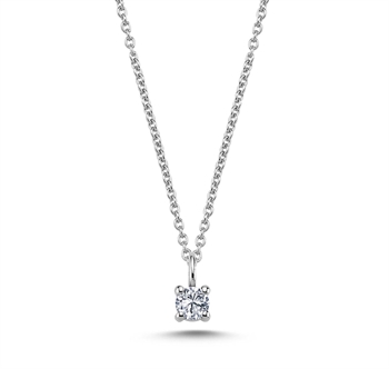 The One vedhæng, med i alt 0,18 ct Diamant i 14 kt hvidguld