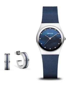 Bering Classic dameur i blå stålmesh 27mm