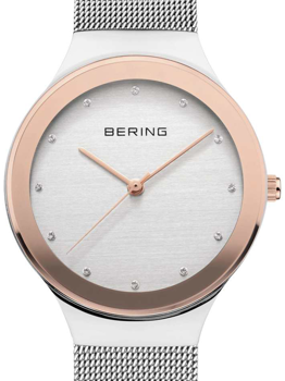 Bering Classic dameur 34 mm i stål og sølv