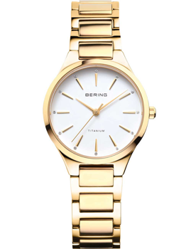 Bering Classic Titanium dameur 30 mm i guld og titanium