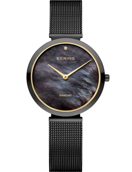 Bering Classic dameur 32 mm sort meshlænke
