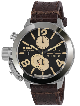 U-Boat 9567/A Classico 45 mm Tungsteno CAS 1 Herre ur Automatic Chronograph 10ATM armbåndsur