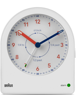 Braun Time Teacher vækkeur i hvid 85 mm