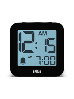 Braun BC25 talende vækkeur 78 mm i sort kunststof