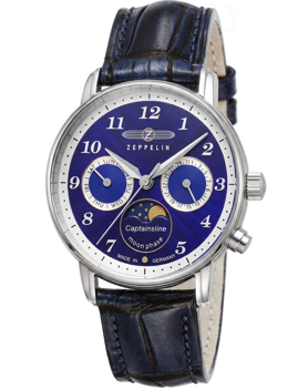 Zeppelin New Captain's Line dameur 36 mm blå læderrem