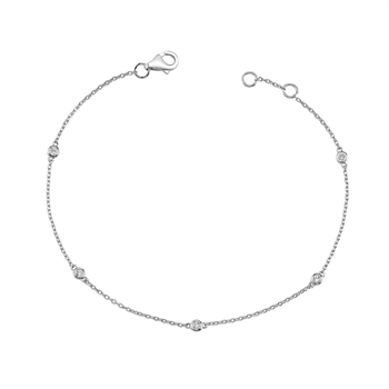 Nuran 14 kt hvidguld armbånd, diamonds med blank overflade, model B1002-0125-14HVG